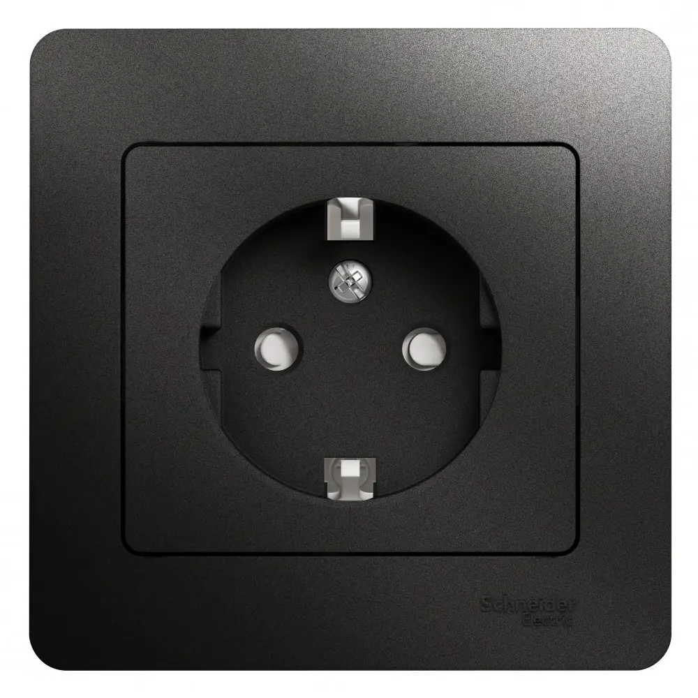 Фото Розетка Schneider Electric GlossaGSL000744 цвет антрацит 2 шт. Фото Розетка Schneider Electric GlossaGSL000744 цвет антрацит 2 шт.