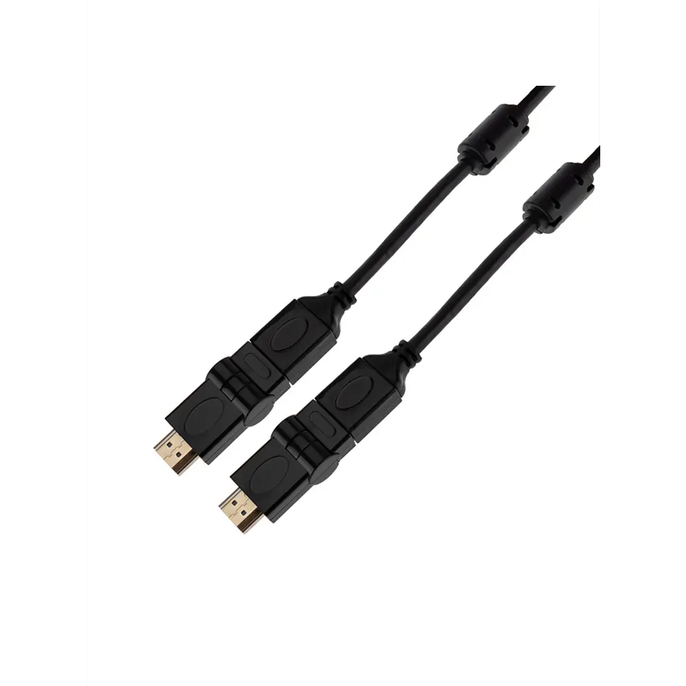 Фото Шнур Rexant Gold HDMI - HDMI 1.4 2 м с фильтрами угловой 360° Фото Шнур Rexant Gold HDMI - HDMI 1.4 2 м с фильтрами угловой 360°
