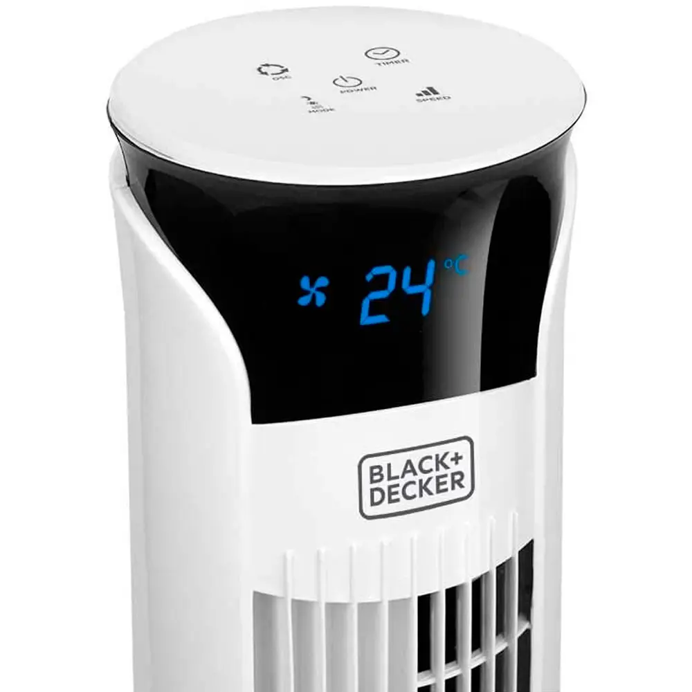 Фото 2 Вентилятор колонный Black + decker BXEFT49E 45 Вт D25 см с таймером и пультом управления цвет белый Фото 2 Вентилятор колонный Black + decker BXEFT49E 45 Вт D25 см с таймером и пультом управления цвет белый