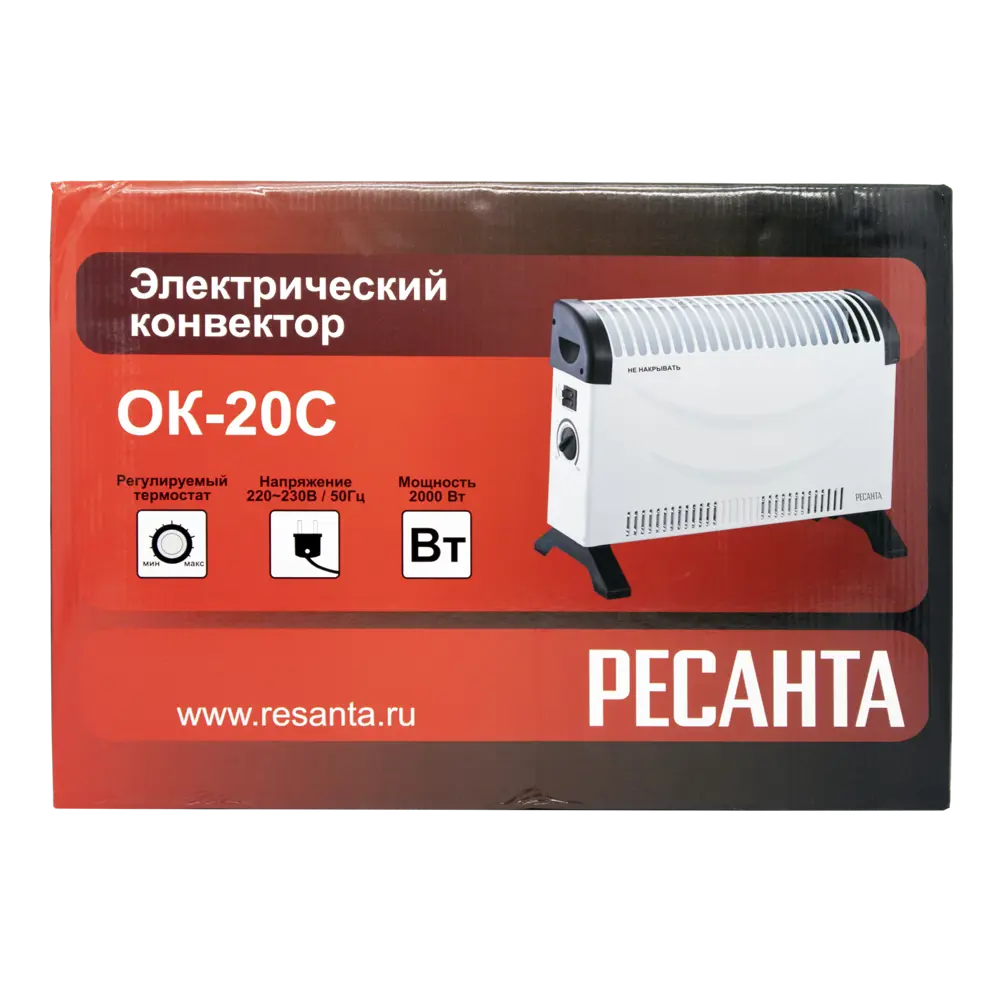 Фото 11 Конвектор электрический Ресанта ОК-20С (стич) с механическим термостатом 2000 Вт Фото 11 Конвектор электрический Ресанта ОК-20С (стич) с механическим термостатом 2000 Вт