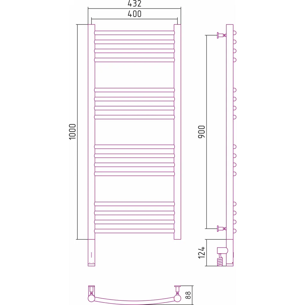 Фото 3 Полотенцесушитель электрический Сунержа Богема 3.0 выгнутая Л 400x1000 мм 300 Вт с терморегулятором лесенка цвет состаренная латунь Фото 3 Полотенцесушитель электрический Сунержа Богема 3.0 выгнутая Л 400x1000 мм 300 Вт с терморегулятором лесенка цвет состаренная латунь