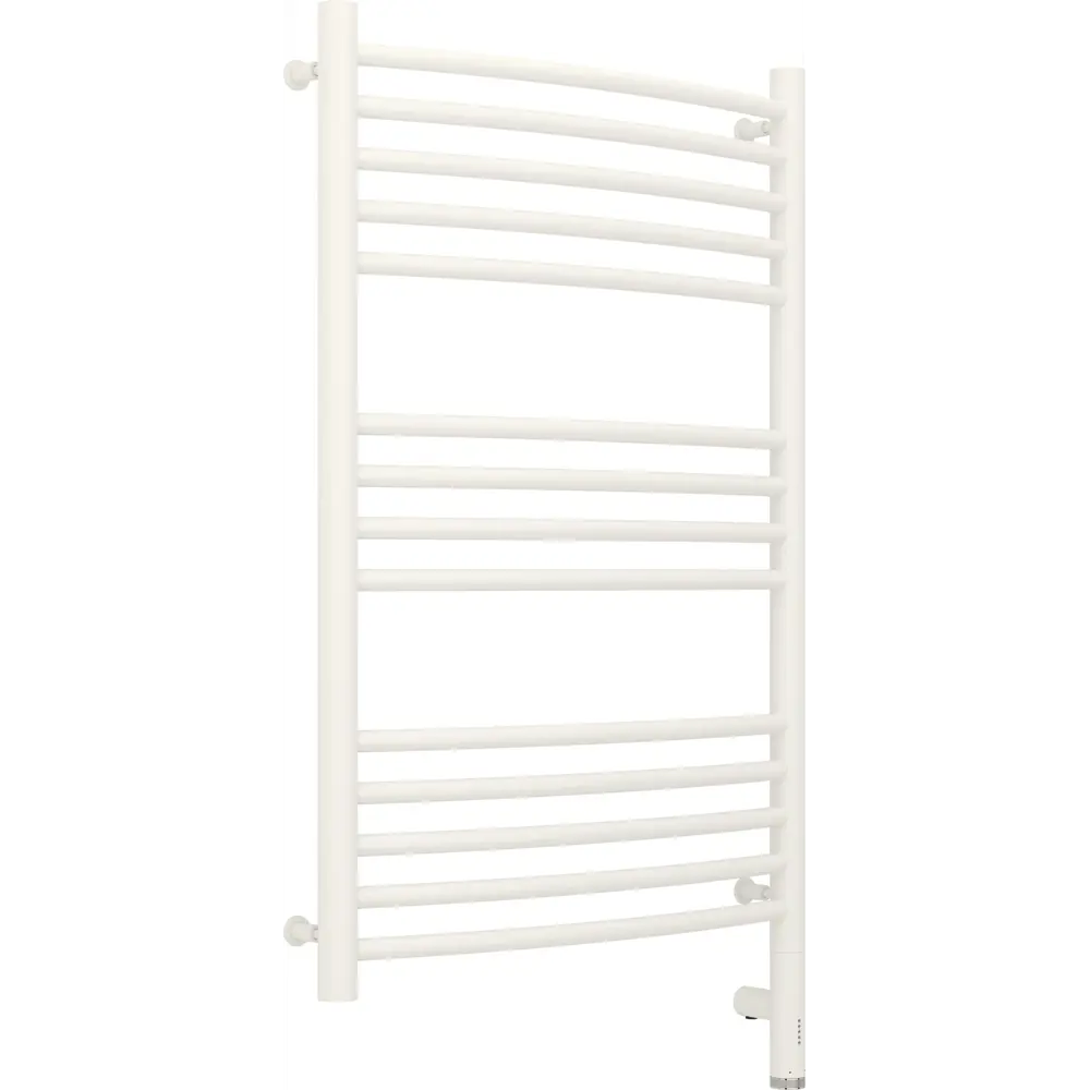 Фото Полотенцесушитель электрический Сунержа Богема 3.0 выгнутая П 500x800 мм 300 Вт с терморегулятором лесенка цвет белый матовый