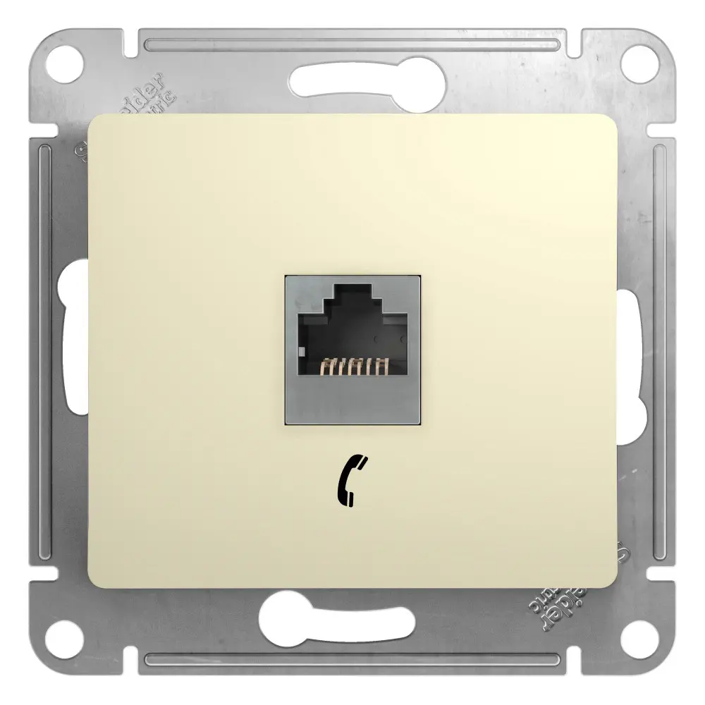 Фото Розетка телефонная встраиваемая Systeme electric Glossa GSL000281T RJ11 цвет бежевый 2 шт. Фото Розетка телефонная встраиваемая Systeme electric Glossa GSL000281T RJ11 цвет бежевый 2 шт.