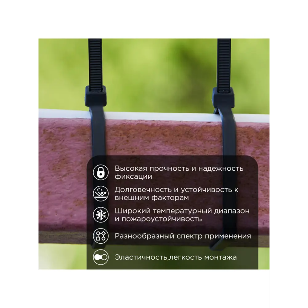 Фото 2 Хомуты кабельные PROconnect 250x3.6мм черный 100шт Фото 2 Хомуты кабельные PROconnect 250x3.6мм черный 100шт