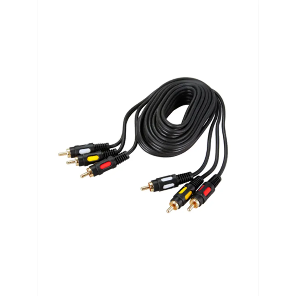 Фото 2 Шнур Rexant Gold 3 RCA - 3 RCA 3м черный Фото 2 Шнур Rexant Gold 3 RCA - 3 RCA 3м черный