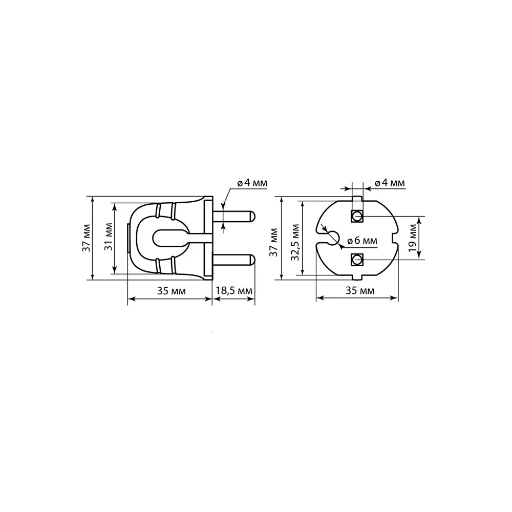 Фото 6 Вилка Tdm electric SQ1806-0210 220 В без заземления цвет черный Фото 6 Вилка Tdm electric SQ1806-0210 220 В без заземления цвет черный