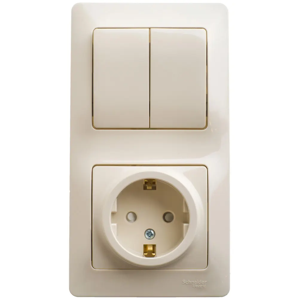 Фото Розетка с выключателем встраиваемая Schneider electric Glossa GSL000274 с заземлением со шторками цвет бежевый Фото Розетка с выключателем встраиваемая Schneider electric Glossa GSL000274 с заземлением со шторками цвет бежевый