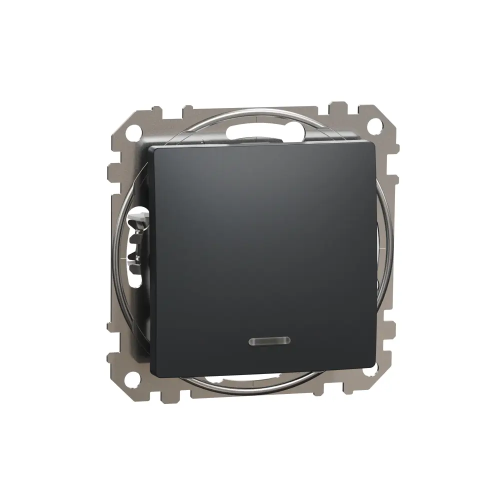 Фото Выключатель встраиваемый Schneider electric Sedna SDD114101L 1 клавиша с подсветкой цвет антрацит Фото Выключатель встраиваемый Schneider electric Sedna SDD114101L 1 клавиша с подсветкой цвет антрацит