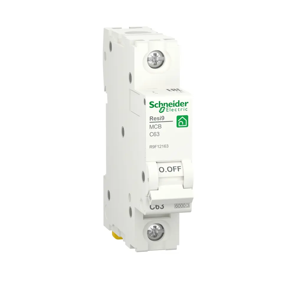 Фото Автоматический выключатель Schneider electric Resi9 1P C63 А 6 кА R9F12163 Фото Автоматический выключатель Schneider electric Resi9 1P C63 А 6 кА R9F12163