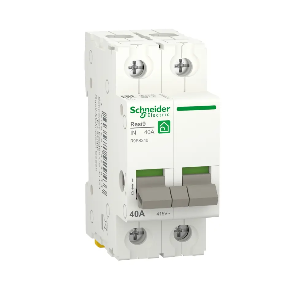 Фото Выключатель нагрузки Schneider electric Resi9 2P C40 А 6 кА R9PS240 Фото Выключатель нагрузки Schneider electric Resi9 2P C40 А 6 кА R9PS240