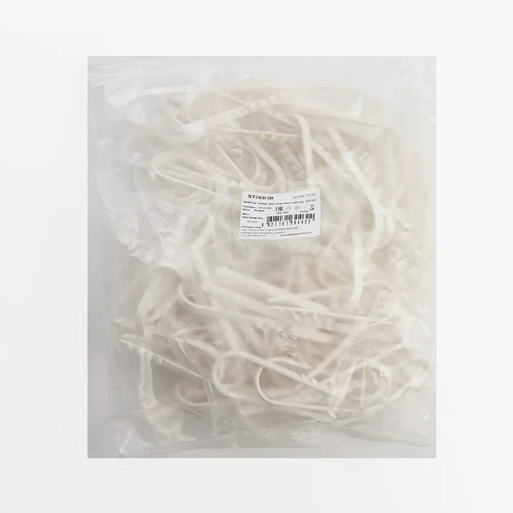 Фото 3 Дюбель-хомут Stekker для круглого кабеля 19x10мм нейлон белый 100шт