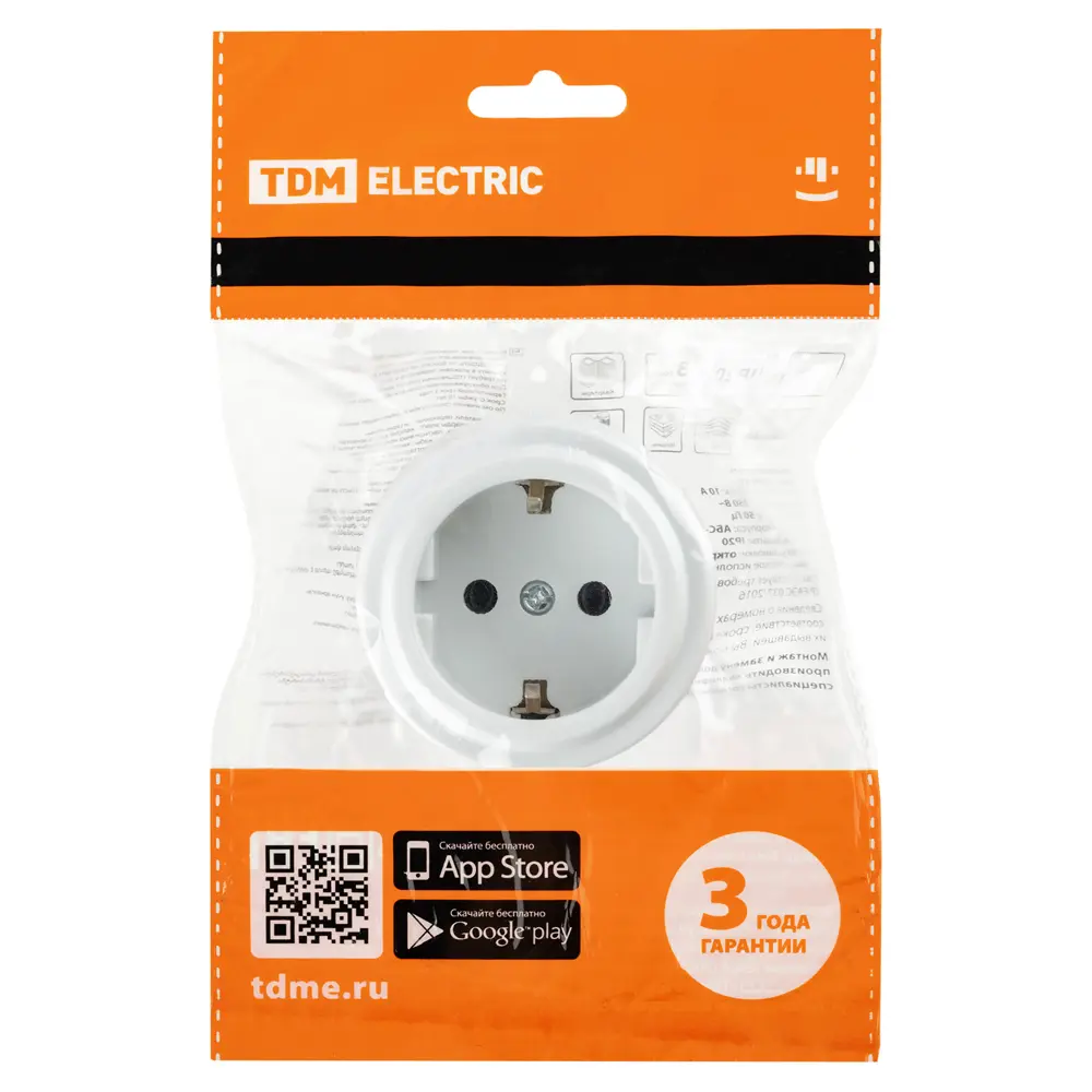 Фото 6 Розетка TDM Electric Виви с заземлением +З 16А белый Фото 6 Розетка TDM Electric Виви с заземлением +З 16А белый