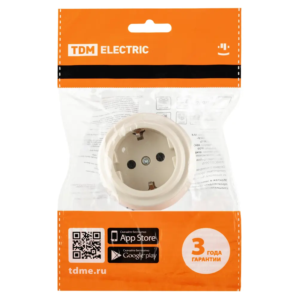 Фото 6 Розетка TDM Electric Виви с заземлением +З 16А слоновая кость Фото 6 Розетка TDM Electric Виви с заземлением +З 16А слоновая кость