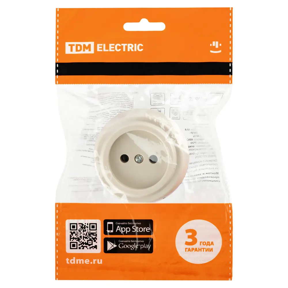 Фото 6 Розетка TDM Electric Виви 10А слоновая кость Фото 6 Розетка TDM Electric Виви 10А слоновая кость