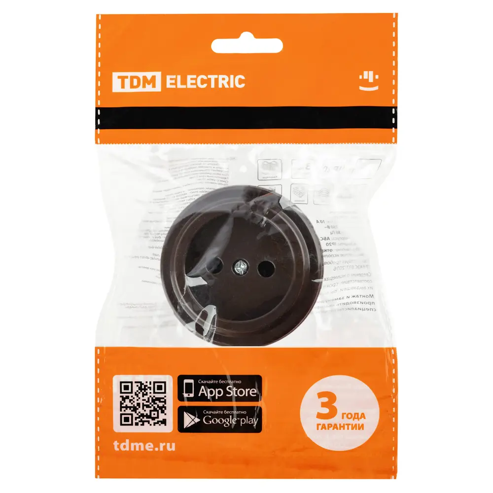 Фото 6 Розетка TDM Electric Виви 10А коричневый Фото 6 Розетка TDM Electric Виви 10А коричневый