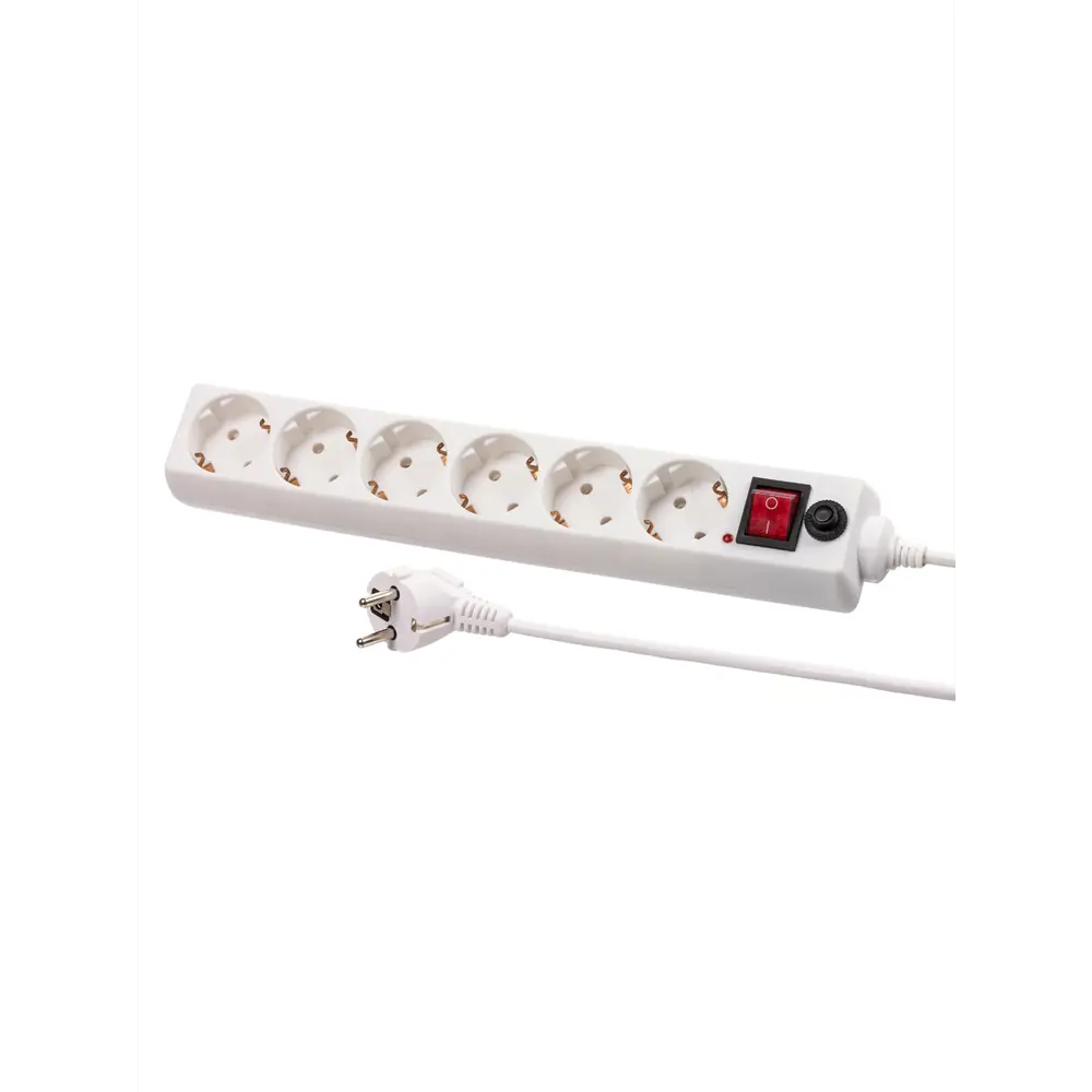 Фото 2 Сетевой фильтр Tdm electric SQ1304-0021 6 розеток с заземлением 3x0.75 мм 5 м 2200 Вт цвет белый Фото 2 Сетевой фильтр Tdm electric SQ1304-0021 6 розеток с заземлением 3x0.75 мм 5 м 2200 Вт цвет белый