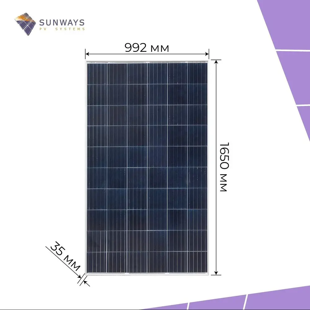 Фото 2 Солнечная панель One-sun OS 280P для дома и дачи 24 В Фото 2 Солнечная панель One-sun OS 280P для дома и дачи 24 В