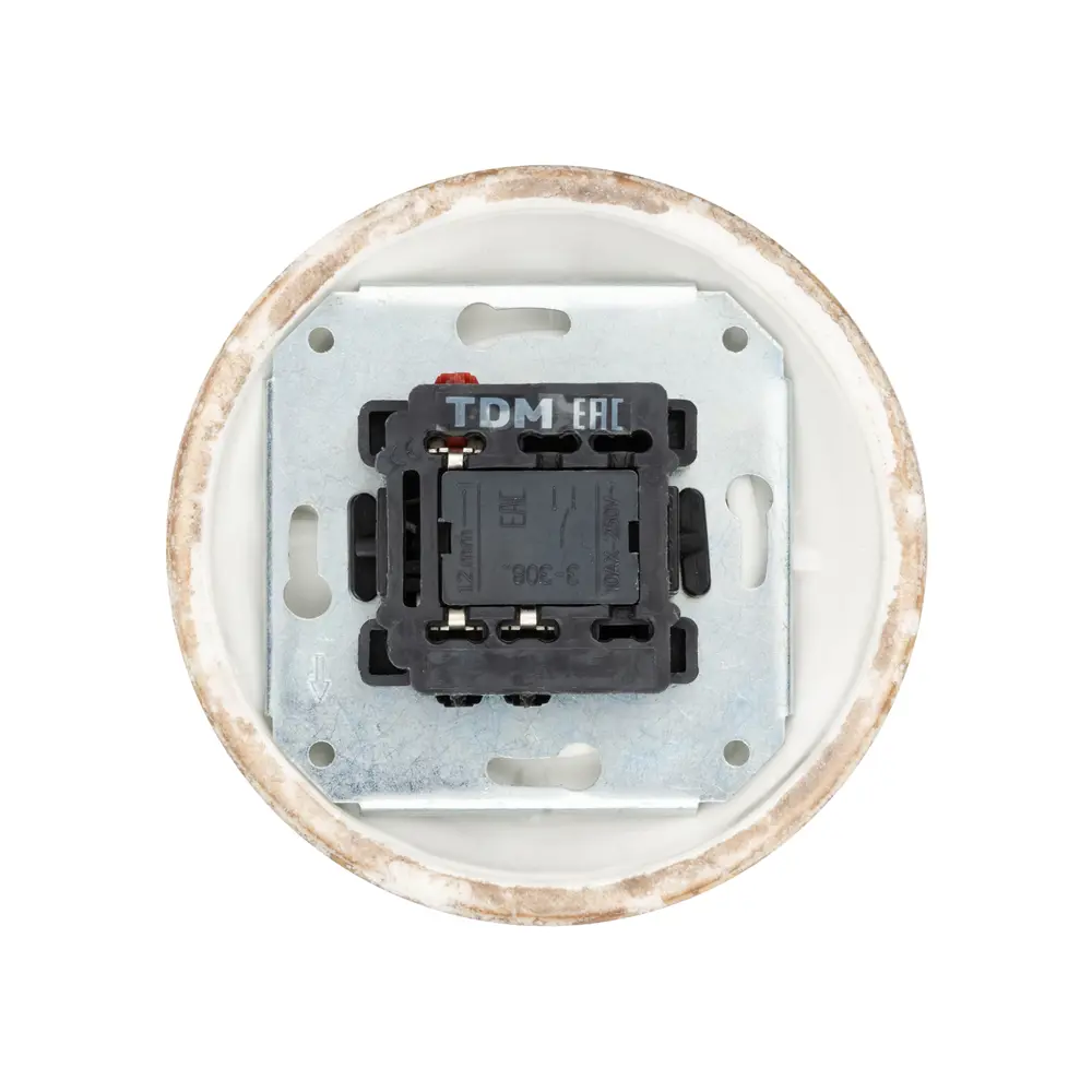Фото 5 Выключатель поворотный проходной встраиваемый Tdm electric Болонь SQ1820-0113 1 клавиша цвет бежевый