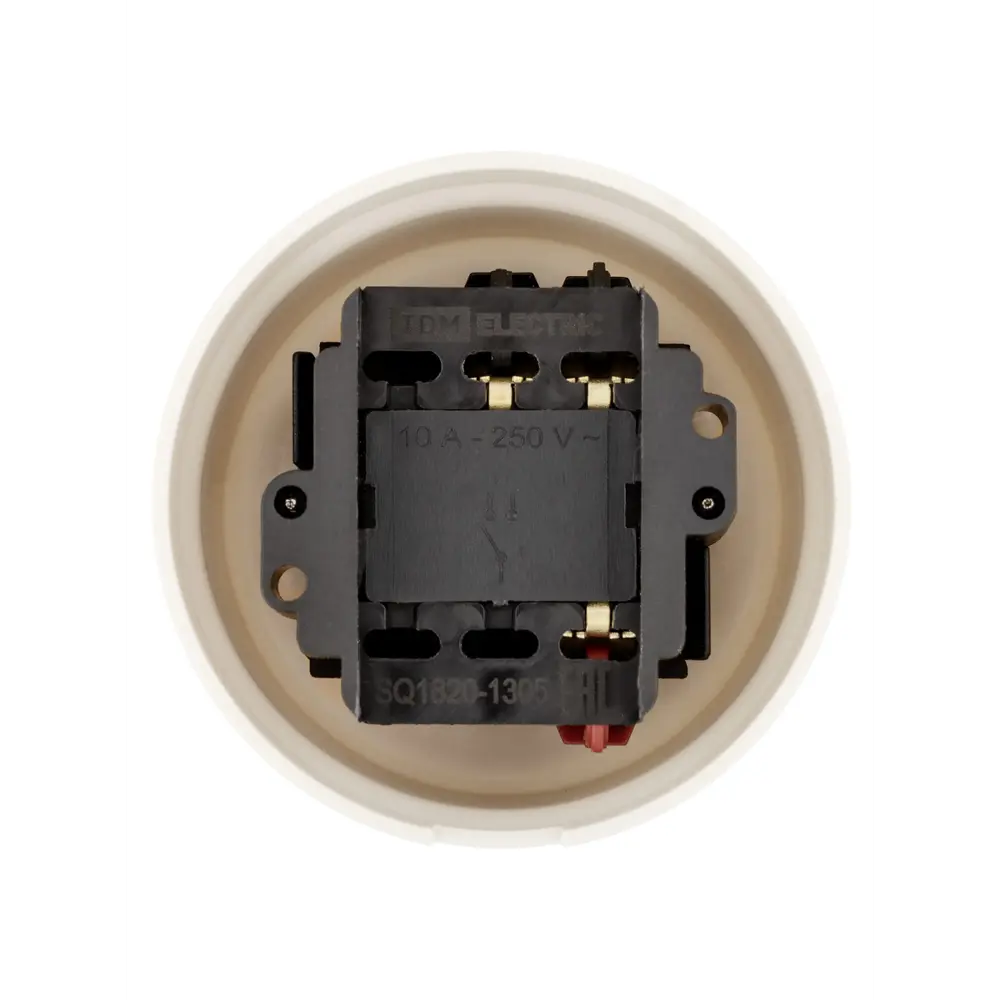 Фото 4 Выключатель поворотный проходной накладной Tdm electric Виви SQ1820-1305 1 клавиша цвет бежевый