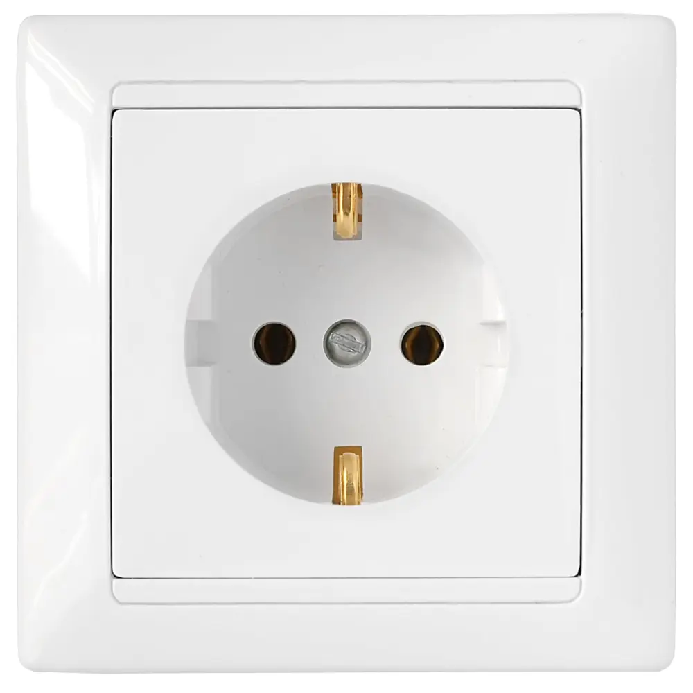 Фото Розетка встраиваемая Bylectrica Стиль РС16-315 с заземлением цвет белый