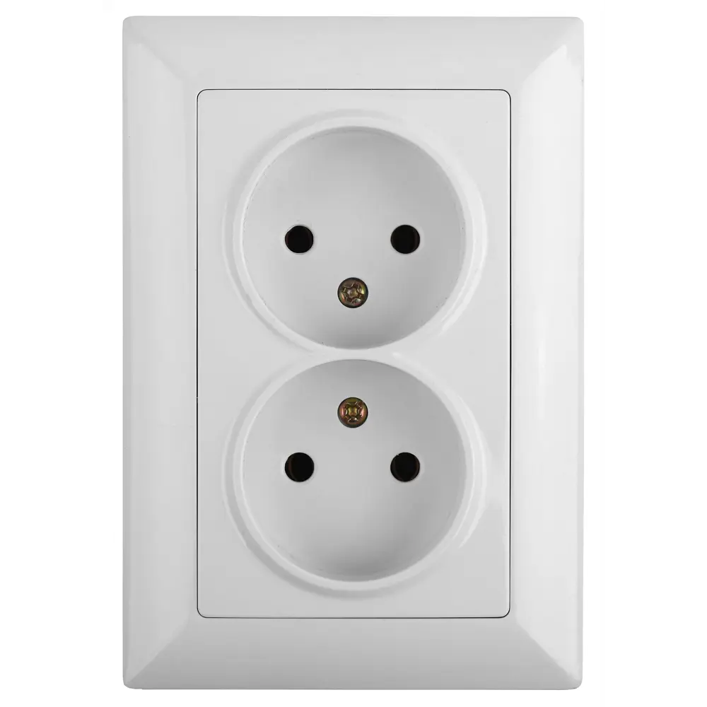 Фото Розетка двойная встраиваемая Intro Solo Б0053666 цвет белый Фото Розетка двойная встраиваемая Intro Solo Б0053666 цвет белый