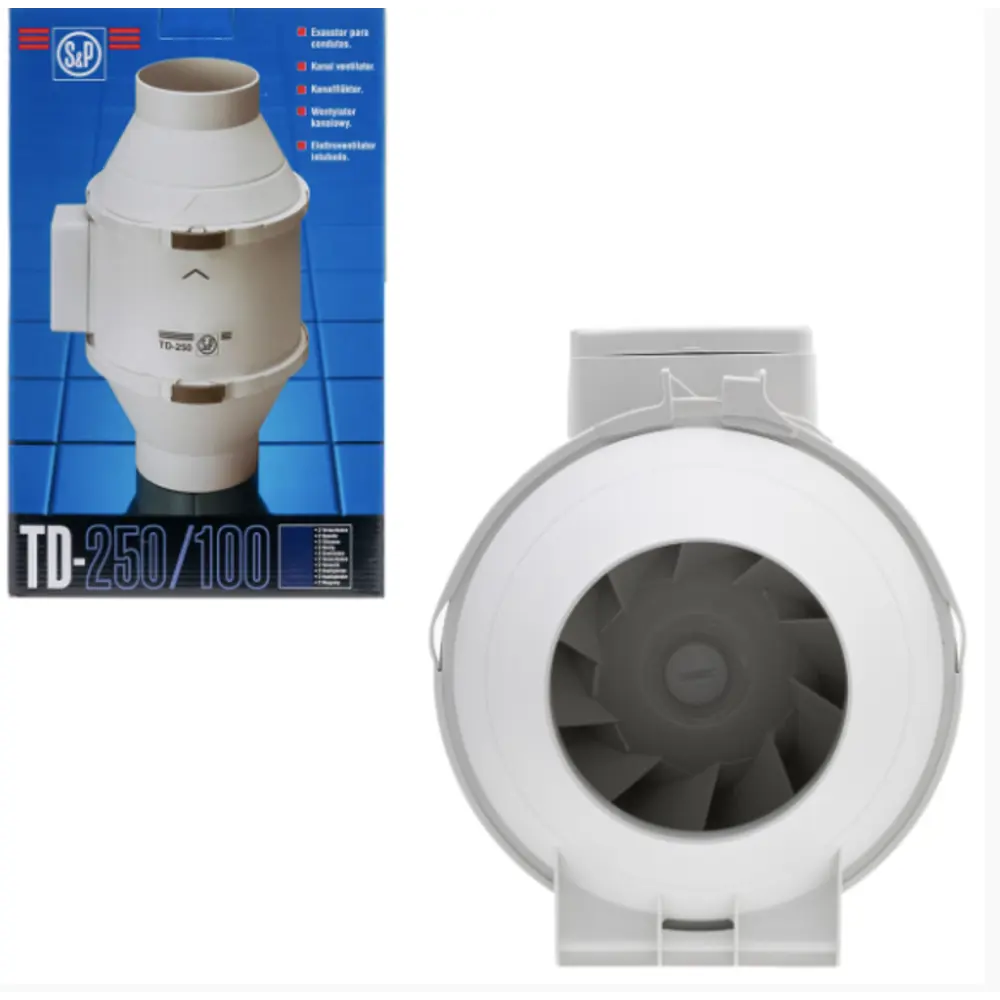 Фото 3 Вентилятор канальный осевой Soler&palau TD250/100 T Mixvent D100 мм 34 дБ 250 м³/ч цвет белый Фото 3 Вентилятор канальный осевой Soler&palau TD250/100 T Mixvent D100 мм 34 дБ 250 м³/ч цвет белый