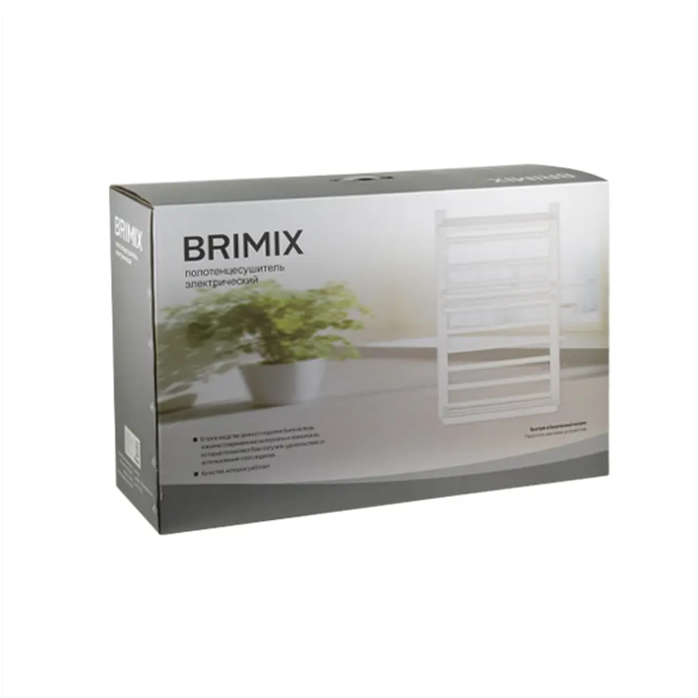 Фото 3 Полотенцесушитель электрический Brimix 500x800 мм 150 Вт с полкой лесенка цвет черный Фото 3 Полотенцесушитель электрический Brimix 500x800 мм 150 Вт с полкой лесенка цвет черный