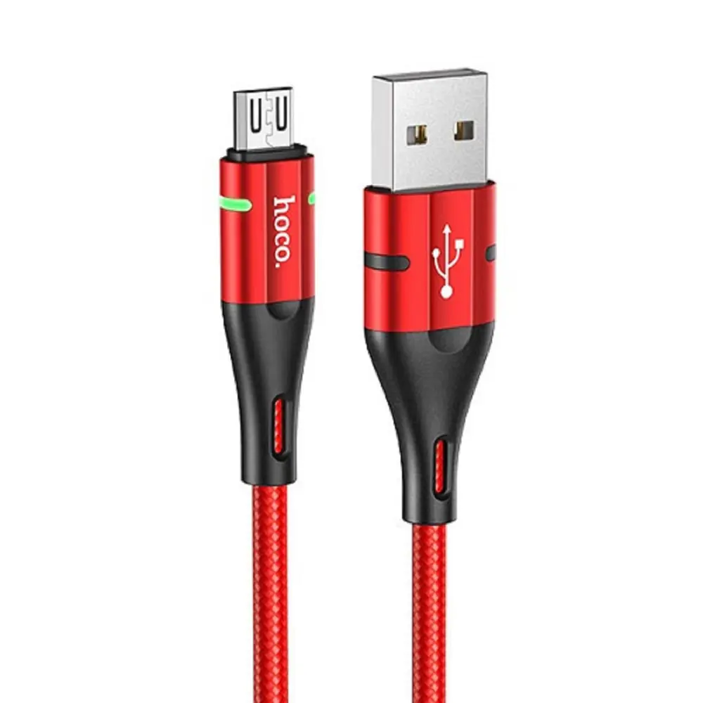 Фото 2 Кабель Hoco U93 USB - microUSB 2.4 А 1.2 м индикатор цвет красный Фото 2 Кабель Hoco U93 USB - microUSB 2.4 А 1.2 м индикатор цвет красный