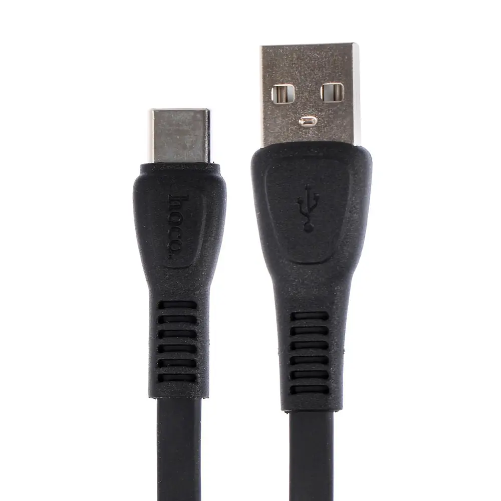 Фото 2 Кабель Hoco X40 USB - Type-C 3 А 1 м плоский цвет черный Фото 2 Кабель Hoco X40 USB - Type-C 3 А 1 м плоский цвет черный