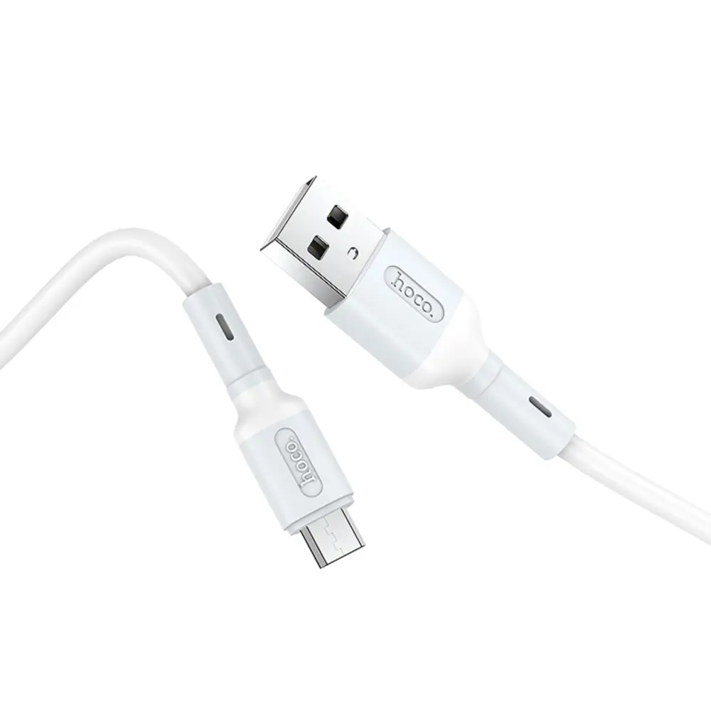 Фото 2 Кабель Hoco X65 microUSB - USB 2.4 А 1 м TPE оплетка цвет белый Фото 2 Кабель Hoco X65 microUSB - USB 2.4 А 1 м TPE оплетка цвет белый