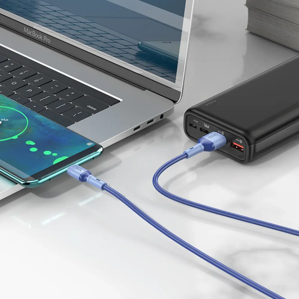Фото 4 Кабель Hoco X65 Type-C - USB 3 А 1 м TPE оплетка синий Фото 4 Кабель Hoco X65 Type-C - USB 3 А 1 м TPE оплетка синий