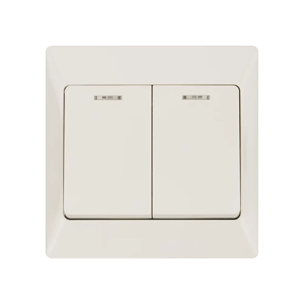 Фото 3 Выключатель накладной Tdm electric Ильмень SQ1823-0104 2 клавиши с подсветкой цвет кремово-белый Фото 3 Выключатель накладной Tdm electric Ильмень SQ1823-0104 2 клавиши с подсветкой цвет кремово-белый