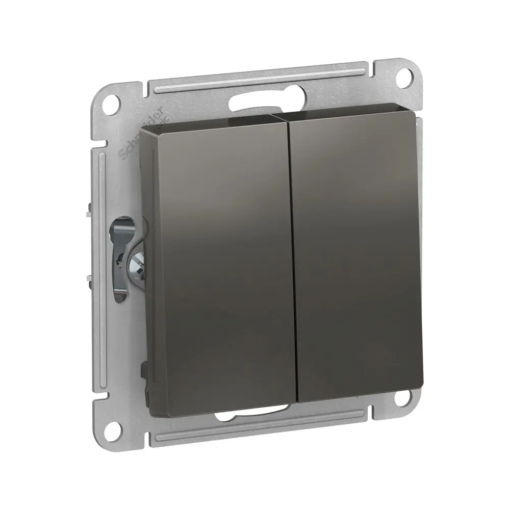 Фото Переключатель встраиваемый Systeme electric AtlasDesign 247159 2 клавиши цвет сталь Фото Переключатель встраиваемый Systeme electric AtlasDesign 247159 2 клавиши цвет сталь
