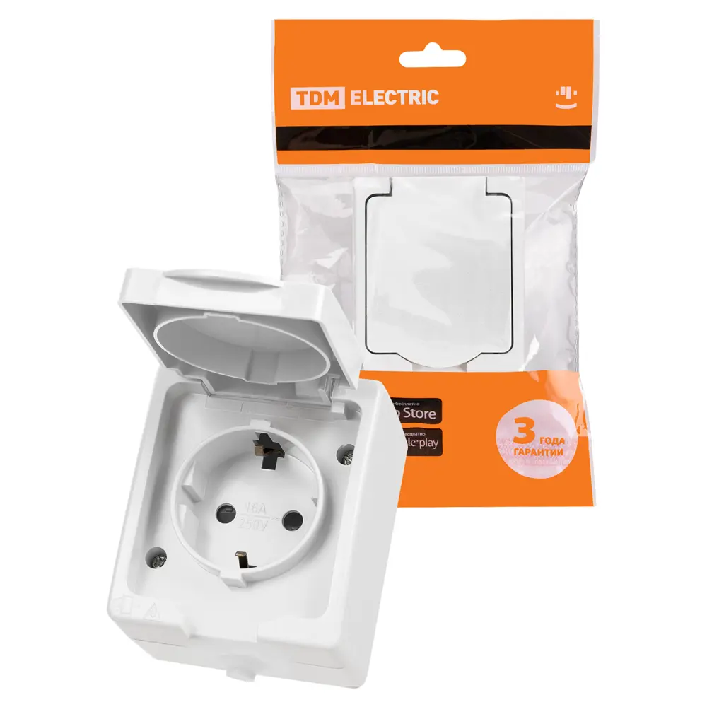 Фото Розетка накладная Tdm electric Болонь SQ1803-1007 с заземлением цвет белый Фото Розетка накладная Tdm electric Болонь SQ1803-1007 с заземлением цвет белый