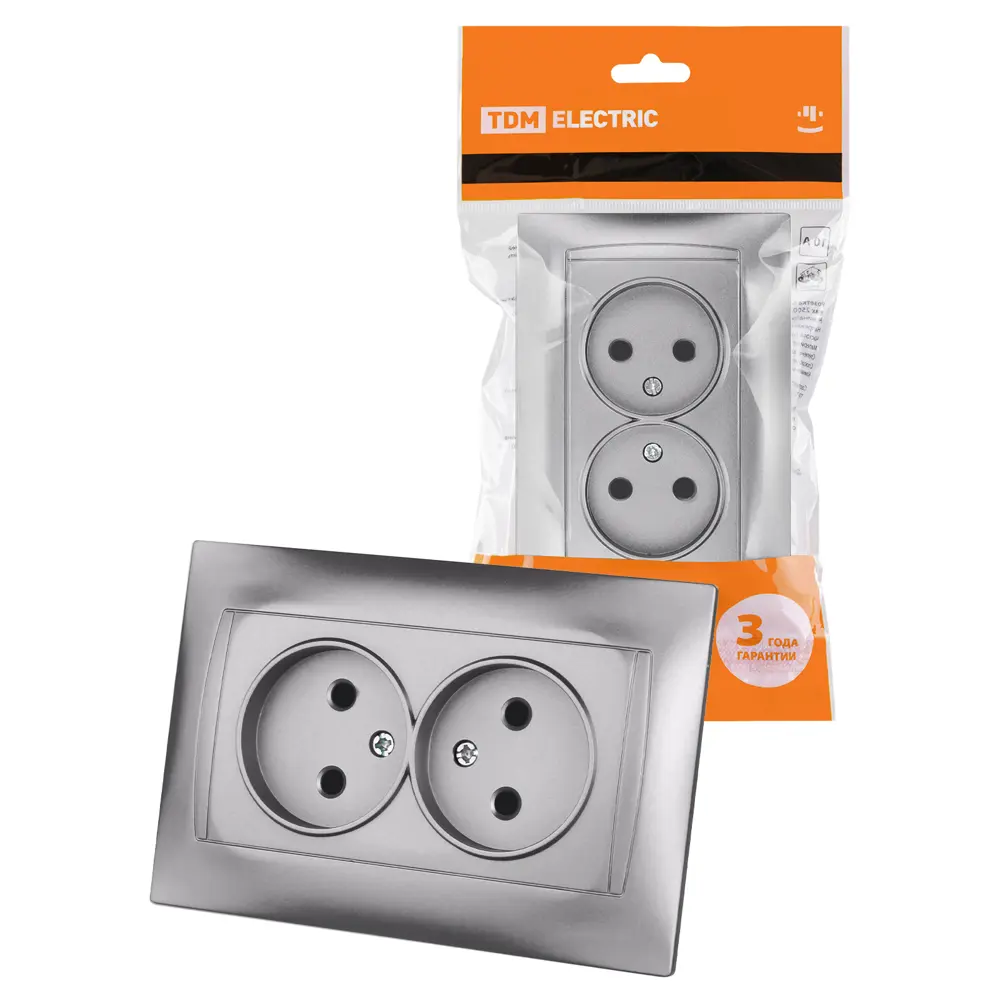 Фото Розетка двойная накладная Tdm electric Дача SQ1815-0224 с заземлением цвет белый Фото Розетка двойная накладная Tdm electric Дача SQ1815-0224 с заземлением цвет белый