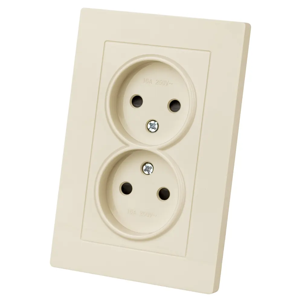 Фото 2 Розетка двойная встраиваемая Tdm electric Сенеж SQ1816-0135 с заземлением со шторками цвет бежевый Фото 2 Розетка двойная встраиваемая Tdm electric Сенеж SQ1816-0135 с заземлением со шторками цвет бежевый