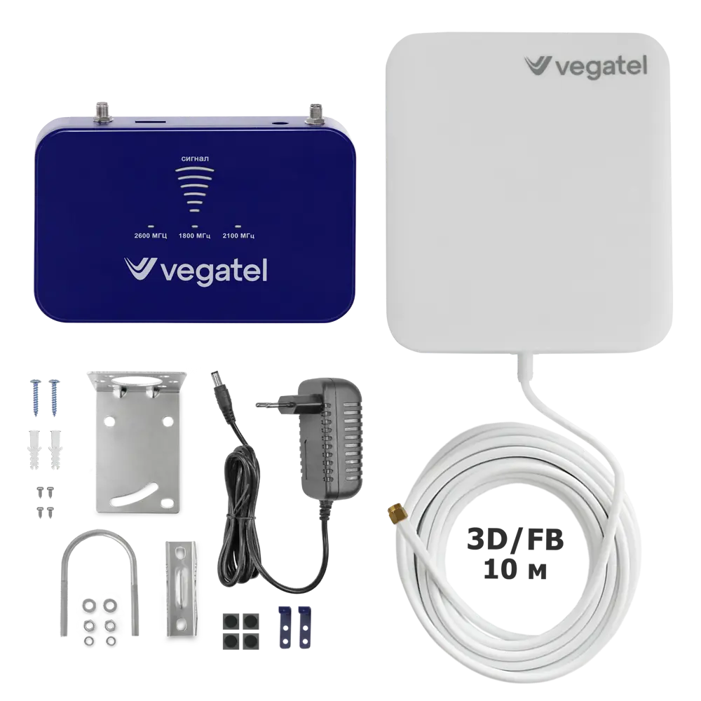 Фото Комплект Vegatel PL-1800/2100/2600 с кронштейном Г-образным 15 см и 4G модемом R92155 Фото Комплект Vegatel PL-1800/2100/2600 с кронштейном Г-образным 15 см и 4G модемом R92155