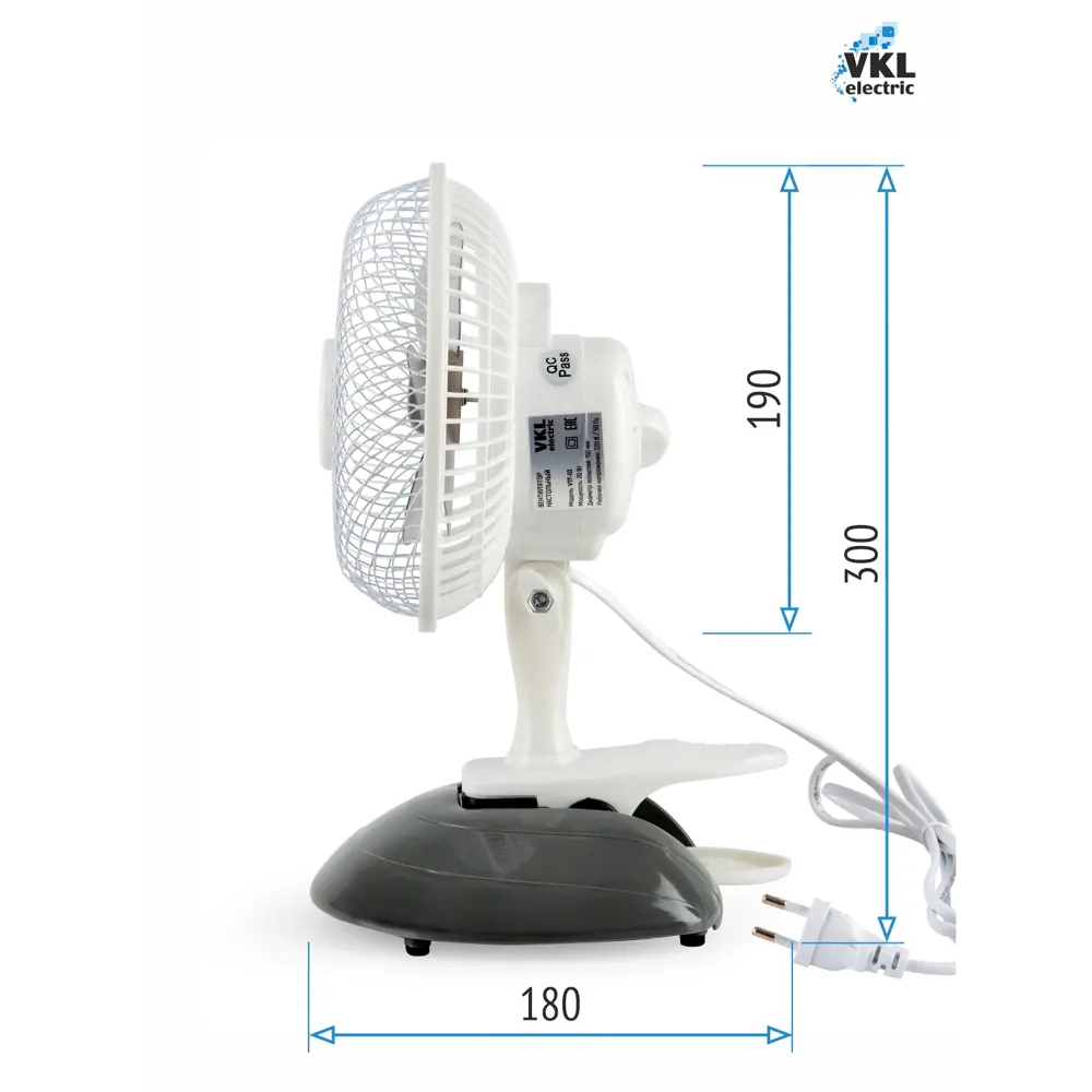 Фото 8 Вентилятор настольный Vkl electric VTF-03 20 Вт D15 см цвет чёрный Фото 8 Вентилятор настольный Vkl electric VTF-03 20 Вт D15 см цвет чёрный