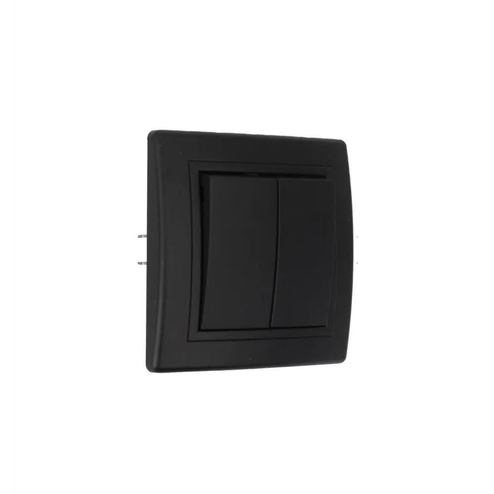 Фото 3 Выключатель встраиваемый Aling-conel Prestige 606.E1E1 2 клавиши цвет чёрный soft touch Фото 3 Выключатель встраиваемый Aling-conel Prestige 606.E1E1 2 клавиши цвет чёрный soft touch