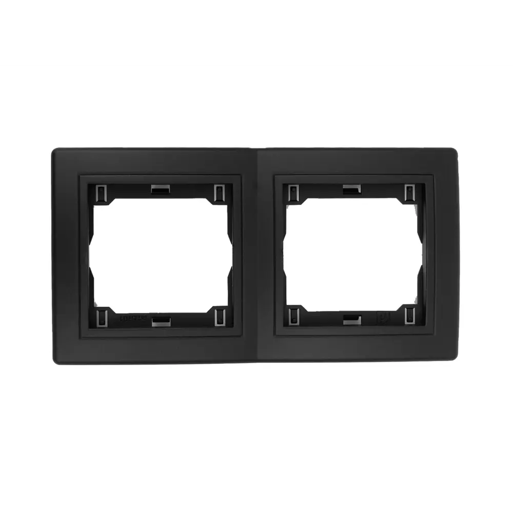Фото 3 Рамка для розеток и выключателей Aling-conel Prestige 2 поста цвет чёрный soft touch набор 5 шт. Фото 3 Рамка для розеток и выключателей Aling-conel Prestige 2 поста цвет чёрный soft touch набор 5 шт.