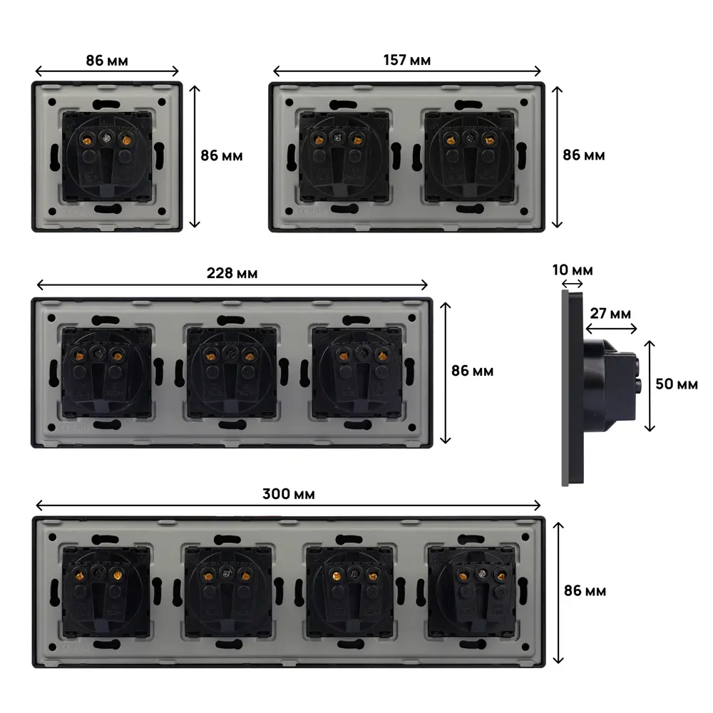 Фото 3 Розетка четверная встраиваемая Dealuxx R30413 с заземлением цвет серый Фото 3 Розетка четверная встраиваемая Dealuxx R30413 с заземлением цвет серый