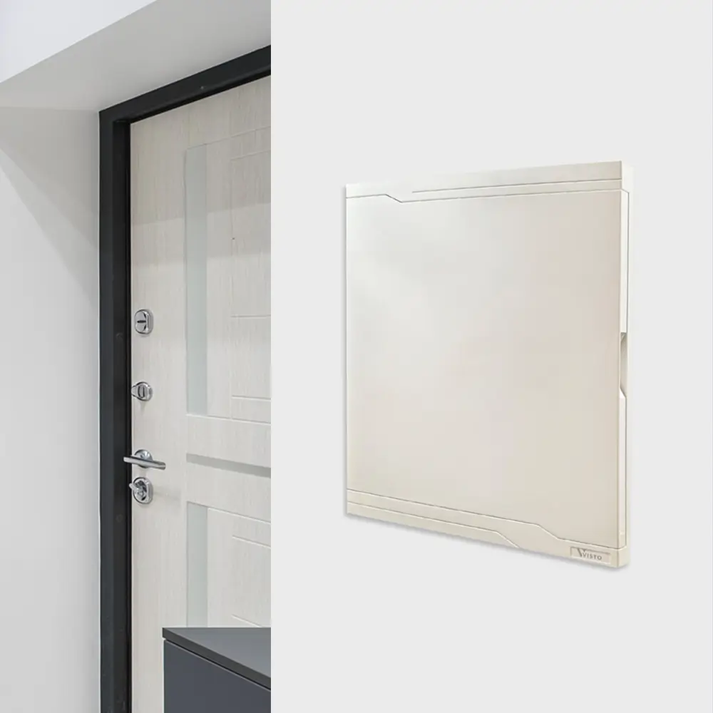 Фото 2 Щит распределительный встраиваемый Visto MAX ЩРВ 24 модуля IP30 поликарбонат цвет белый Фото 2 Щит распределительный встраиваемый Visto MAX ЩРВ 24 модуля IP30 поликарбонат цвет белый