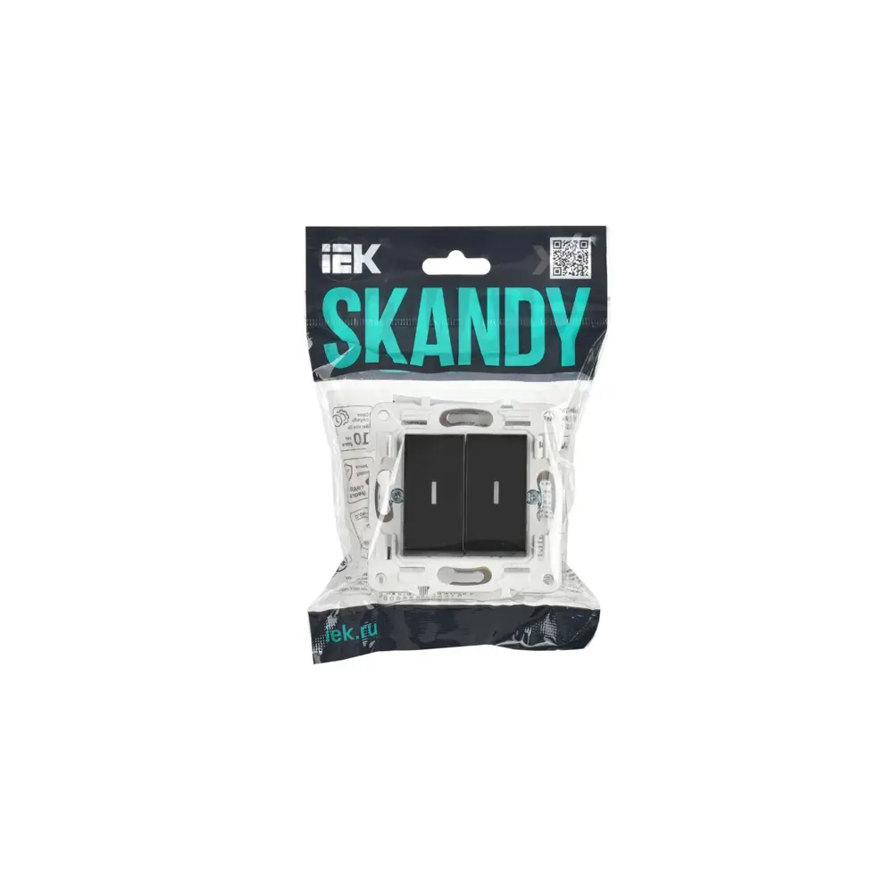 Фото 2 Выключатель встраиваемый Iek Skandy SK-V20-1-10-K02 2 клавиши с подсветкой цвет черный Фото 2 Выключатель встраиваемый Iek Skandy SK-V20-1-10-K02 2 клавиши с подсветкой цвет черный