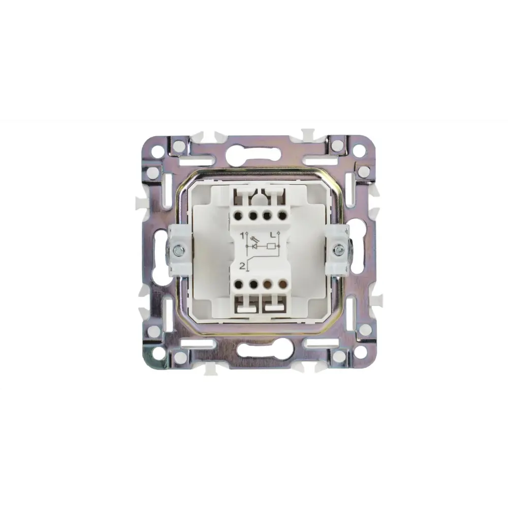 Фото 6 Выключатель проходной встраиваемый Iek Skandy SK-V12-1-10-K01 1 клавиша с подсветкой цвет арктический белый