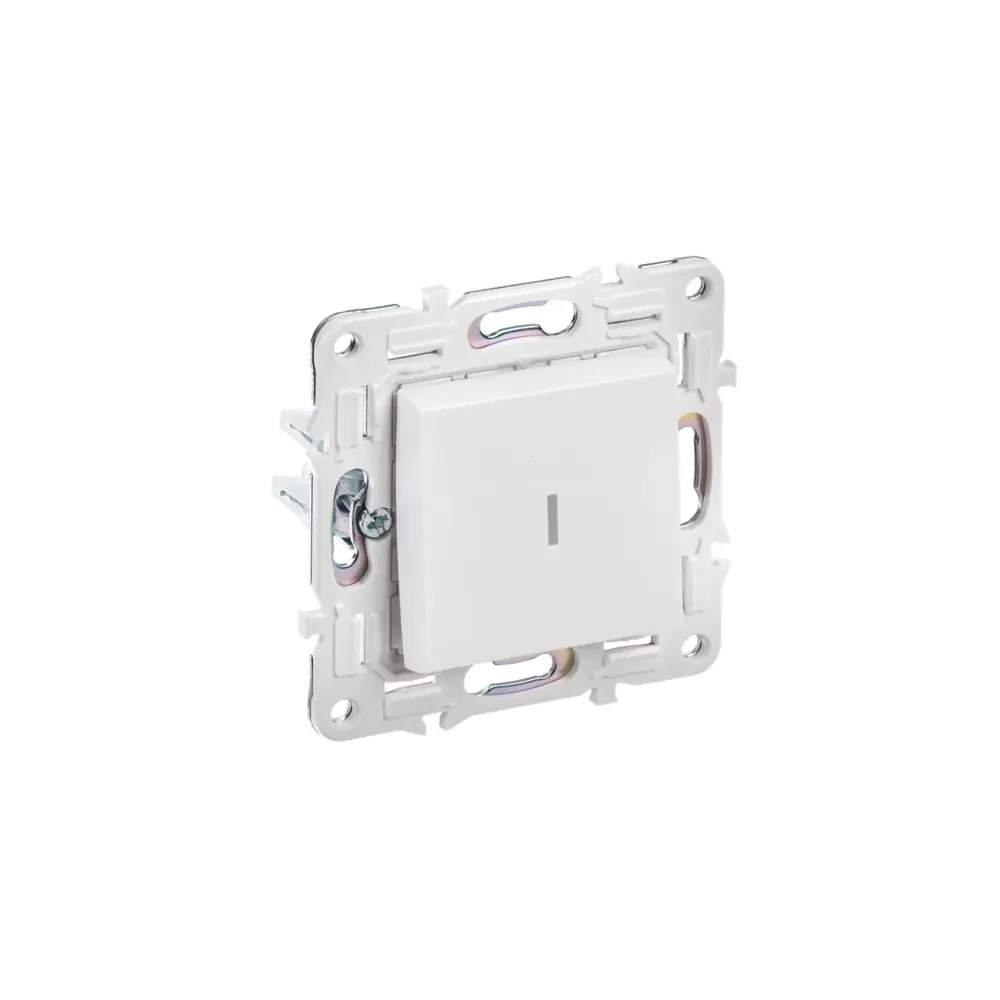 Фото Выключатель проходной встраиваемый Iek Skandy SK-V12-1-10-K01 1 клавиша с подсветкой цвет арктический белый