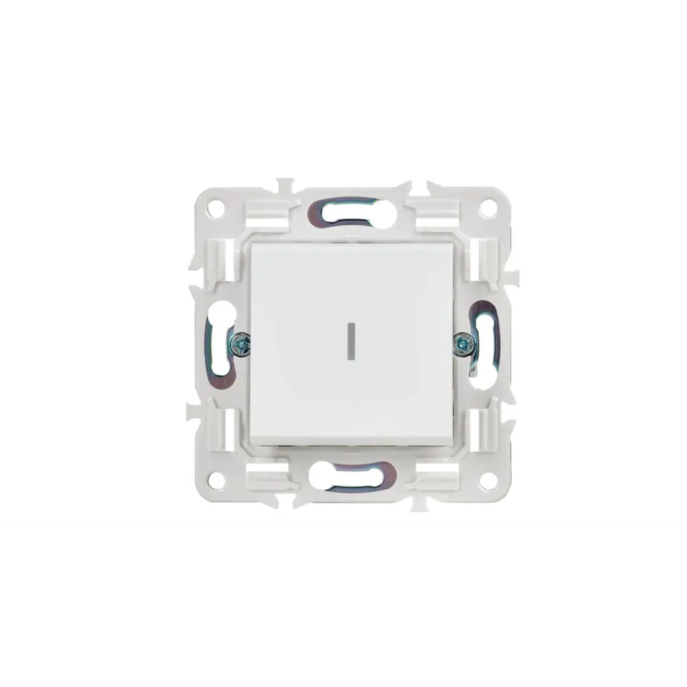 Фото 3 Выключатель проходной встраиваемый Iek Skandy SK-V12-1-10-K01 1 клавиша с подсветкой цвет арктический белый