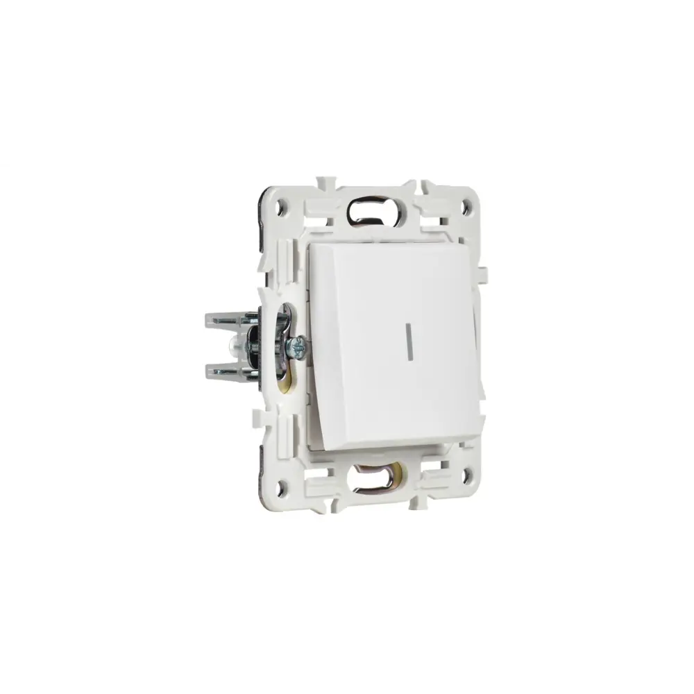 Фото 4 Выключатель проходной встраиваемый Iek Skandy SK-V12-1-10-K01 1 клавиша с подсветкой цвет арктический белый