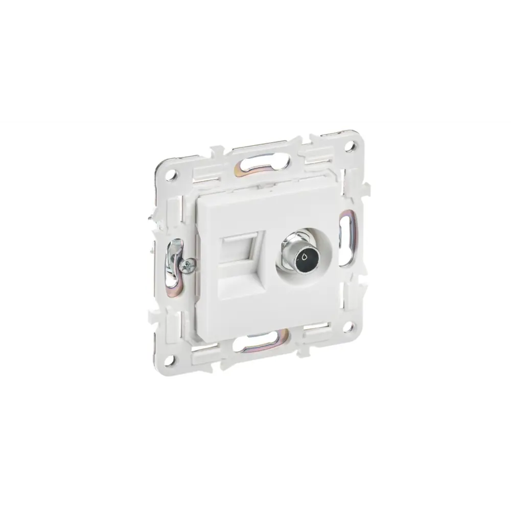 Фото Розетка для телевизора и компьютера встраиваемая Iek Skandy SK-AK20-2-K01 RJ45 Cat 6E цвет арктический белый Фото Розетка для телевизора и компьютера встраиваемая Iek Skandy SK-AK20-2-K01 RJ45 Cat 6E цвет арктический белый
