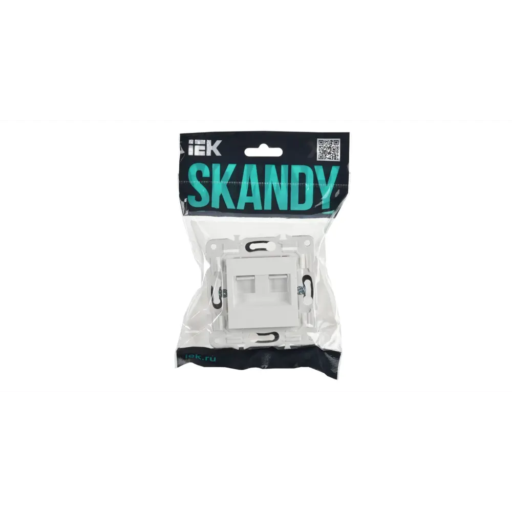 Фото 2 Розетка компьютерная двойная встраиваемая Iek Skandy SK-K20-1-K01 RJ45 Cat 5E цвет арктический белый Фото 2 Розетка компьютерная двойная встраиваемая Iek Skandy SK-K20-1-K01 RJ45 Cat 5E цвет арктический белый