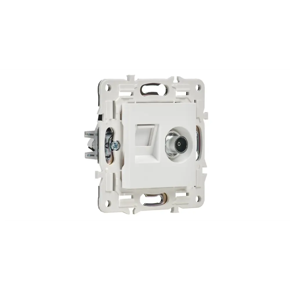 Фото 4 Розетка для телевизора и компьютера встраиваемая Iek Skandy SK-AK20-2-K01 RJ45 Cat 6E цвет арктический белый Фото 4 Розетка для телевизора и компьютера встраиваемая Iek Skandy SK-AK20-2-K01 RJ45 Cat 6E цвет арктический белый